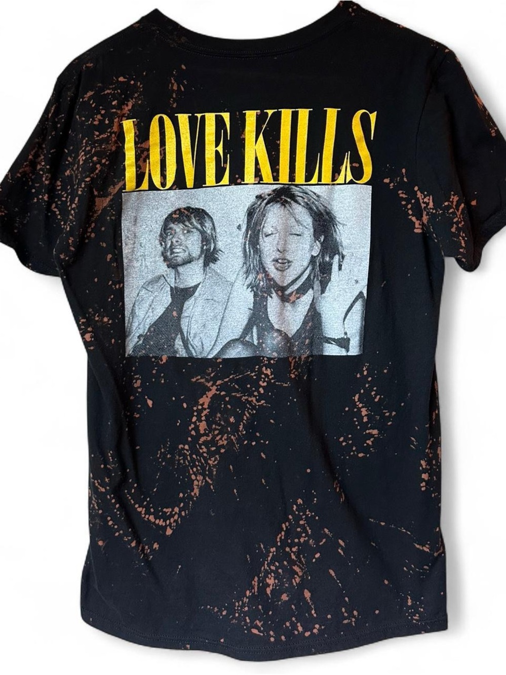 LOVE KILLS Bleached T-Shirt Kurt Cobain Courtney Love